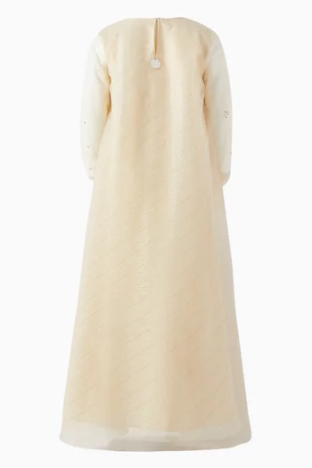 Floral-embroidered Kaftan