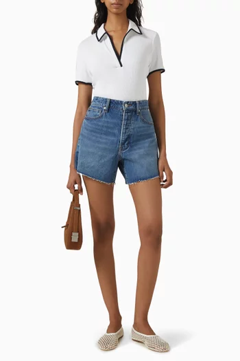 Kearney Contrast Piping T-shirt in Stretch Cotton