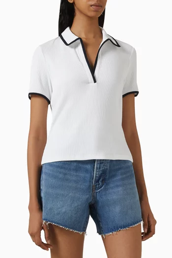 Kearney Contrast Piping T-shirt in Stretch Cotton