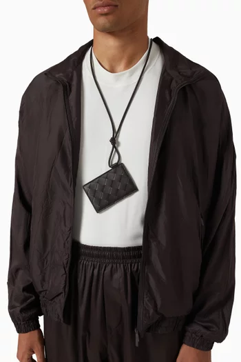 Badge Holder in Intrecciato Leather