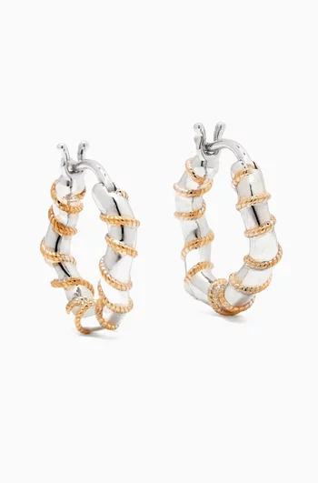 Mini Twisted Hoop Earrings in 9kt White Gold
