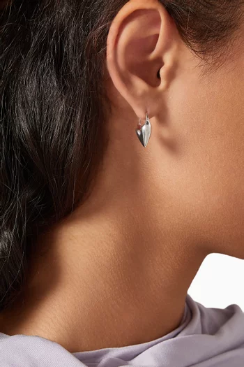 Roscida Heart Hoop Earrings in Sterling Silver