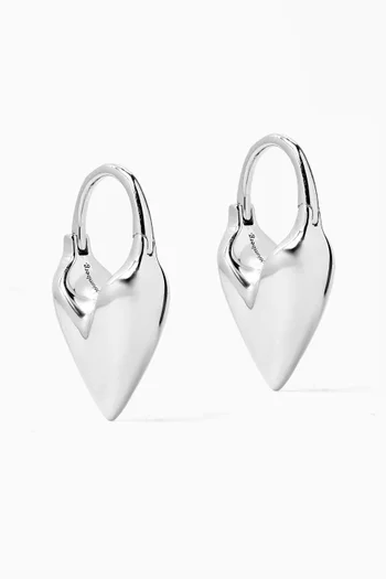 Roscida Heart Hoop Earrings in Sterling Silver
