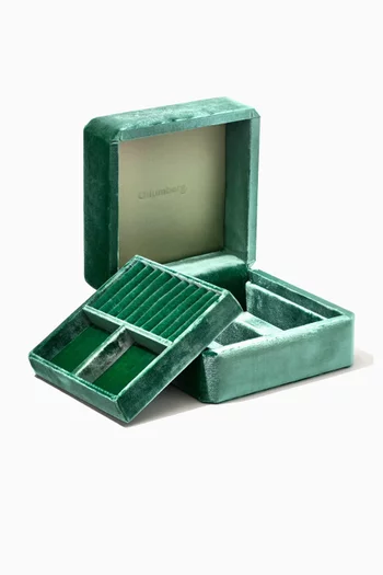 صندوق مجوهرات حرير ومخمل