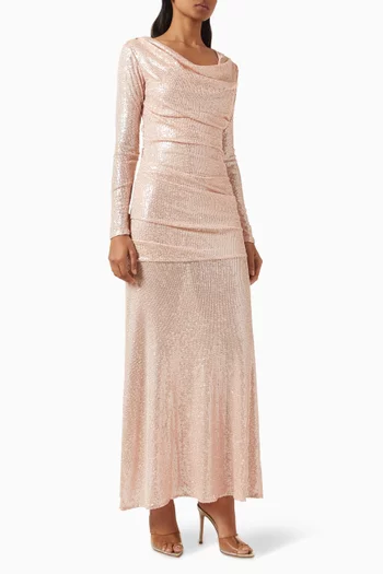 Erin Sequin-embellished Gown in Mesh
