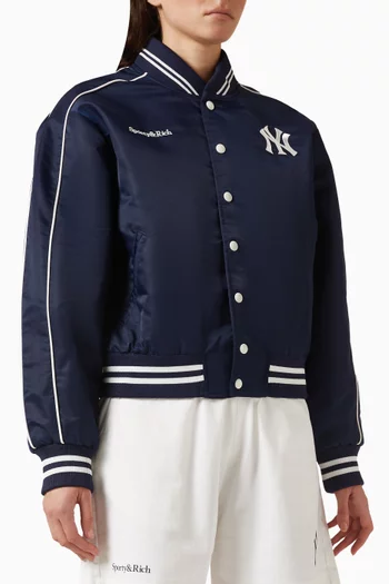 Yankees Curve Varsity Jacket in Nylon