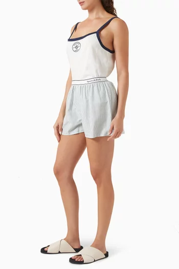 Serif Logo Boxers in Oxford Cotton