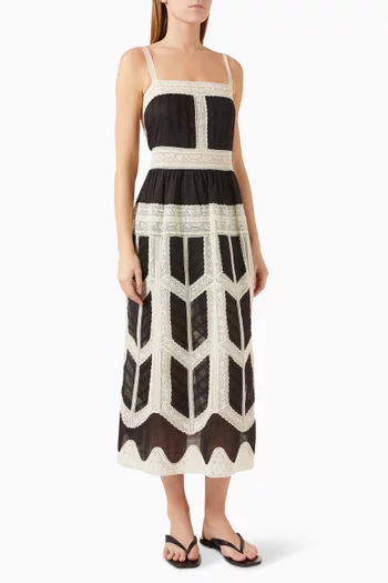 Rhiannon Lace-trim Slip Dress in Cotton