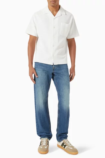 Jacquard Short Sleeve Shirt in Cotton