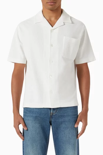 Jacquard Short Sleeve Shirt in Cotton
