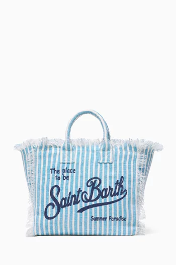 Striped Colette Bag in Linen