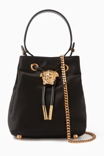 Mini La Medusa Bucket Bag in Satin & Leather