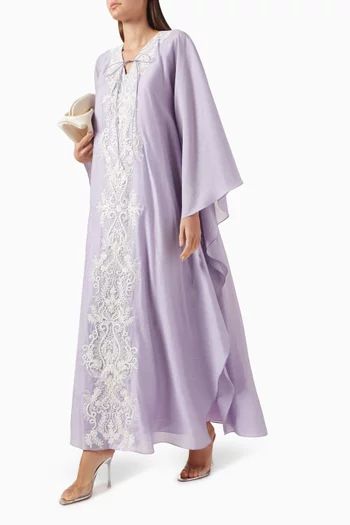 Bead-embellished Kaftan in Cotton