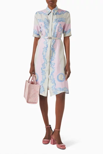 Medusa Cameo Shirtdress in Silk Twill