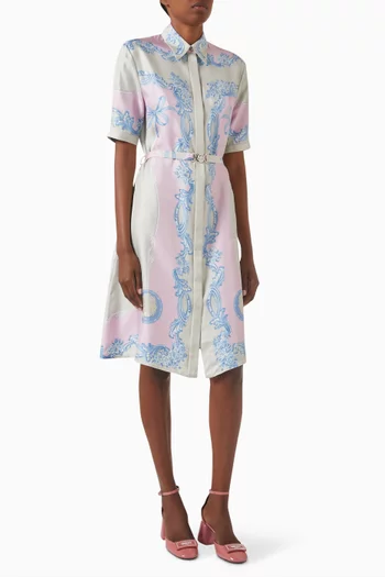 Medusa Cameo Shirtdress in Silk Twill