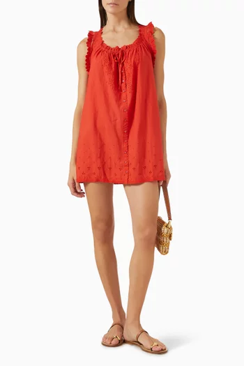 Nessie Mini Dress in Organic Cotton Poplin