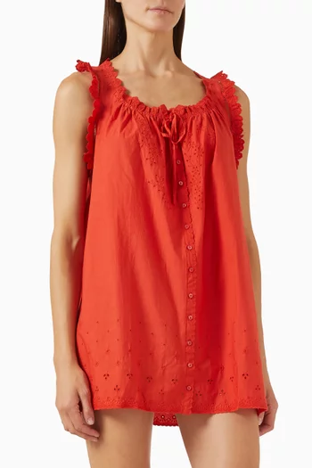 Nessie Mini Dress in Organic Cotton Poplin