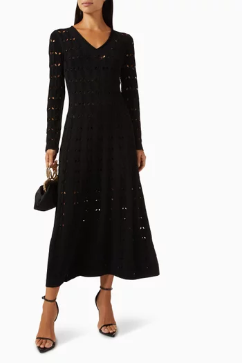 Rhiannon Pointelle Maxi Dress in Viscose Blend