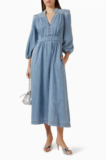 Lucky Midi Dress in Denim