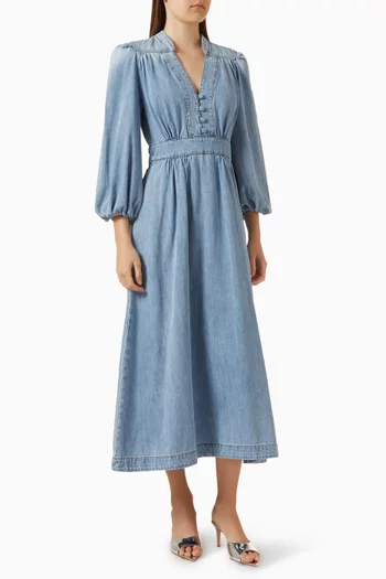 Lucky Midi Dress in Denim