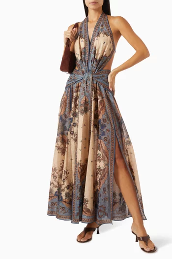 Ascension Plunge Halterneck Dress in Cotton
