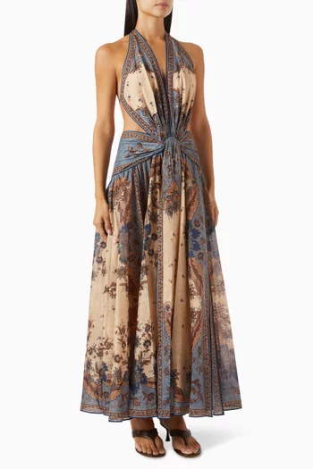 Ascension Plunge Halterneck Dress in Cotton