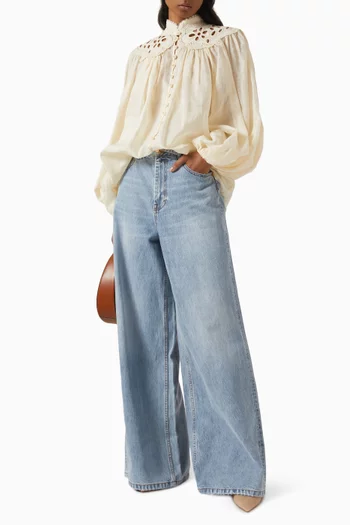 Coco Embroidered Blouse in Ramie