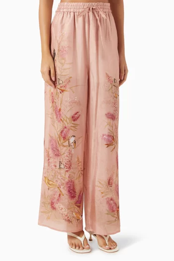 Cascadian Wide-leg Pants in Silk Habotai