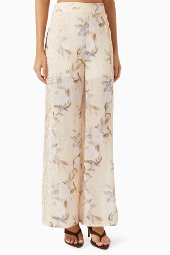 Cascadian Lace-trim Pants in Ramie