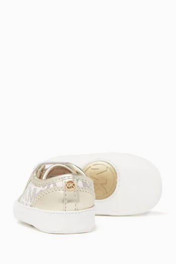 Monogram Sneakers in Faux Leather & Rubber