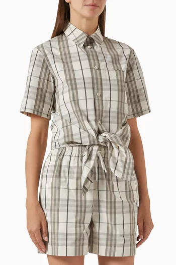 Tie-front Crop Shirt in Cotton