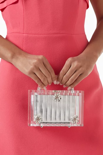 Yara Crystal Flower Bag in Acrylic