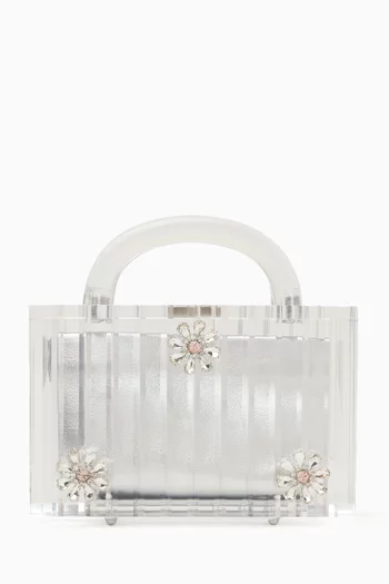 Yara Crystal Flower Bag in Acrylic