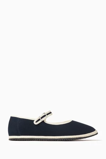 Mary Jane Flats in Canvas