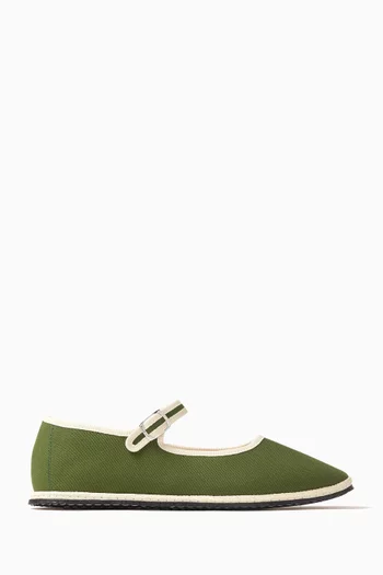 Mary Jane Shoes in Canvas
