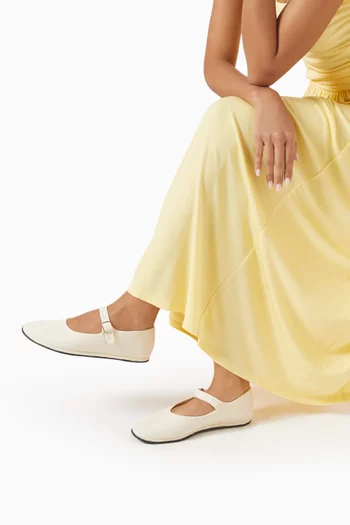 Mary Jane Flats in Canvas