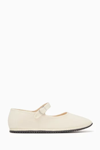 Mary Jane Flats in Canvas