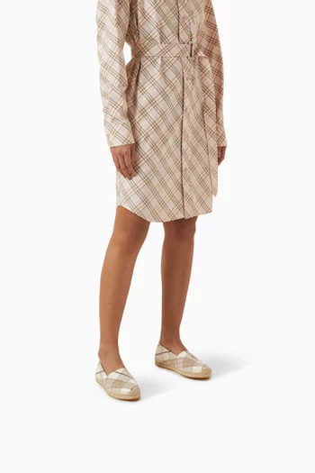Mews Espadrilles in Check Canvas