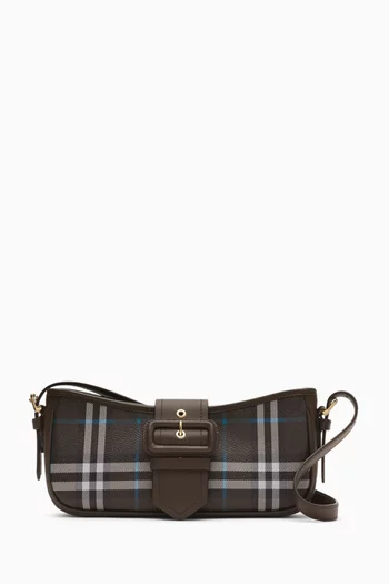 Sling Bag in Check-printed Leather