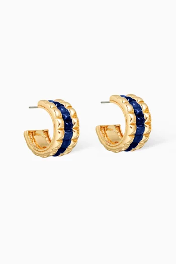 The Puffy Stud Hoop Earrings in Gold-plated Metal