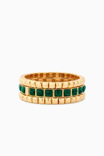 The Puffy Stud Stack in Gold-plated Metal