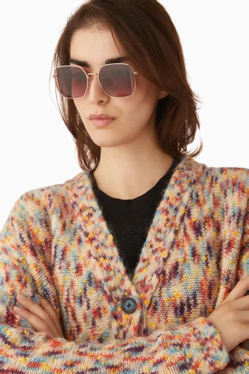 نظارة شمسية بإطار مربع معدن