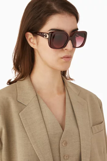 Oversized Square Sunglasses in Acetate