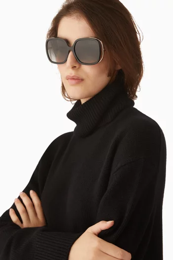 Square Sunglasses in Acetate & Metal