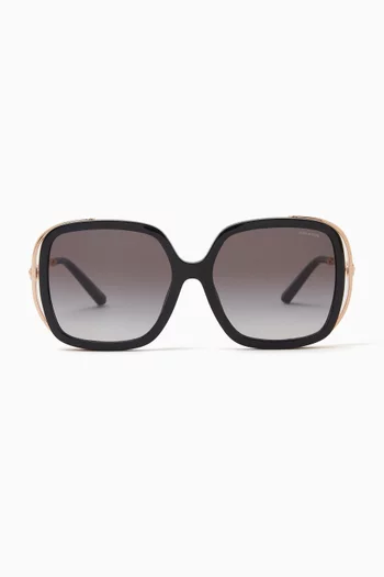 Square Sunglasses in Acetate & Metal