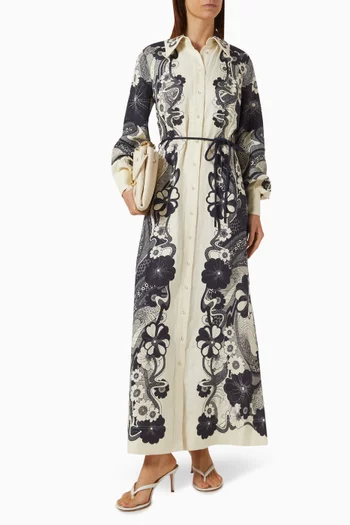 Mickey Belted Shirtdress in Linen