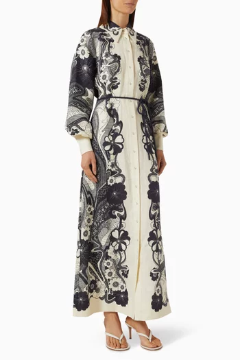 Mickey Belted Shirtdress in Linen