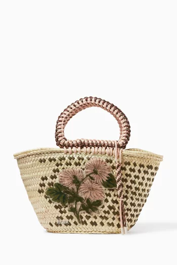 حقيبة يد ساج متوسطة قش