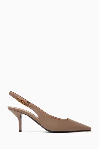 Eagle Plate 65 Slingback Pumps in Nappa Leather
