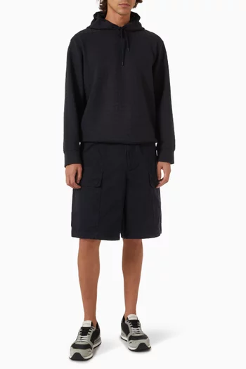 Micro Eagle Logo Hoodie in Lyocell-blend Jersey